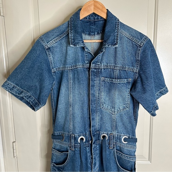 Free People - We The Free Edison Wide Leg Coverall in Cape Blue small - Picture 3 of 16